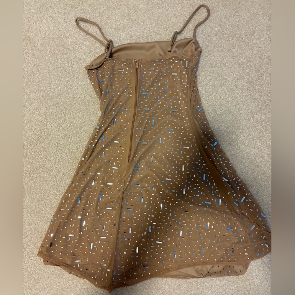 Pretty Shimmer Rhinestone Mesh mini Party Dress - Picture 7 of 7